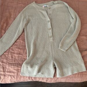 Free People Cozy Knit Button-Up Jumpsuit